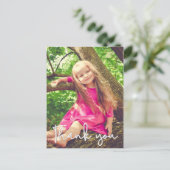 女パーソナライズされたの子の感謝してい生誕 ポストカード (スタンド正面)