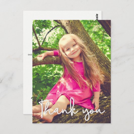 女パーソナライズされたの子の感謝してい生誕 ポストカード (正面/裏面)