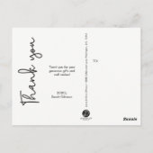 女パーソナライズされたの子の感謝してい生誕 ポストカード (裏面)