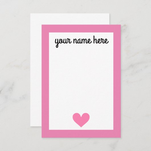 女パーソナライズされたの子の文房具 サンキューカード (正面/裏面)