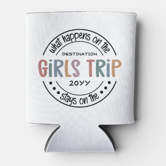 女パーソナライズされたの子の旅Girls Trip 缶クーラー (正面)