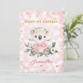 女パーソナライズされたの子の誕生日おめでとう サンキューカード (スタンド正面)