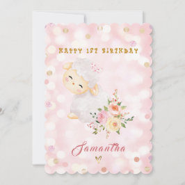 女パーソナライズされたの子の誕生日おめでとう サンキューカード