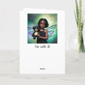 女パーソナライズされたの子の誕生日カラーページ カード (裏面)