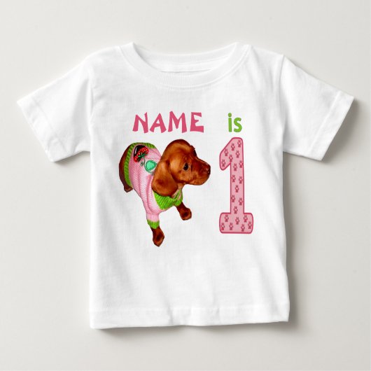 女パーソナライズされたの子の誕生日シャツ1着 ベビーTシャツ (正面)
