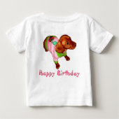 女パーソナライズされたの子の誕生日シャツ1着 ベビーTシャツ (裏面)