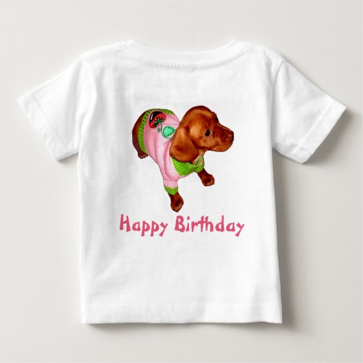 女パーソナライズされたの子の誕生日シャツ1着 ベビーTシャツ (裏面)
