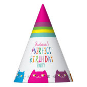 女パーソナライズされたの子の誕生日パーティー パーティーハット (正面)