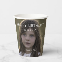 女パーソナライズされたの子の誕生日紙カップ 紙コップ