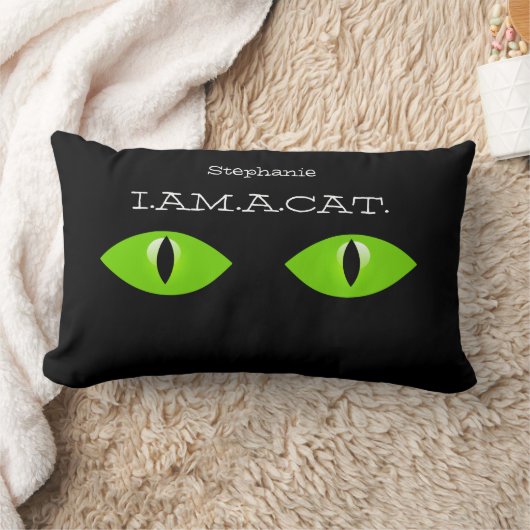 女パーソナライズされたの子の部屋かわいい私は猫 ランバークッション (ブランケット)