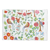 女パーソナライズされたの子の部屋の水の色の鳥のフローラ 枕カバー (裏面)