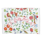 女パーソナライズされたの子の部屋の水の色の鳥のフローラ 枕カバー (正面)