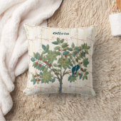 女パーソナライズされたの子の部屋をクロス矢印ラブバード クッション (ブランケット)