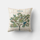 女パーソナライズされたの子の部屋をクロス矢印ラブバード クッション (裏面)