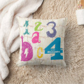 女パーソナライズされたの子の部屋クロス矢印ABC 1234 クッション (ブランケット)