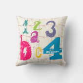 女パーソナライズされたの子の部屋クロス矢印ABC 1234 クッション (裏面)