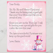 女パーソナライズされたの子へのサンタクロースからの手紙 (正面)