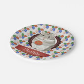 女パーソナライズされたの子ハムスター復活祭 ペーパープレート (アングル)