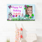 女パーソナライズされたの子ピンクの誕生日バナー 横断幕 (インサイチュ)