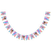 女パーソナライズされたの子誕生日ユニコーン バンティングフラッグ (全)