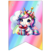 女パーソナライズされたの子誕生日ユニコーン バンティングフラッグ (第1の旗)