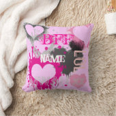 女パーソナライズされたの子BFFの最高の友達は永遠 クッション (ブランケット)