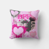 女パーソナライズされたの子BFFの最高の友達は永遠 クッション (正面)