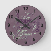 女パーソナライズされたの子BFFの最高の友達は永遠 ラウンド壁時計 (正面)