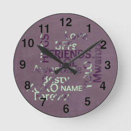 女パーソナライズされたの子BFFの最高の友達は永遠 ラウンド壁時計