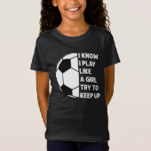 女パーソナライズされたの遊子のサッカーが好き Tシャツ (正面)
