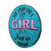 女パーソナライズされたの遊子の引用文のレディおもしろいース ダーツボード (正面右)