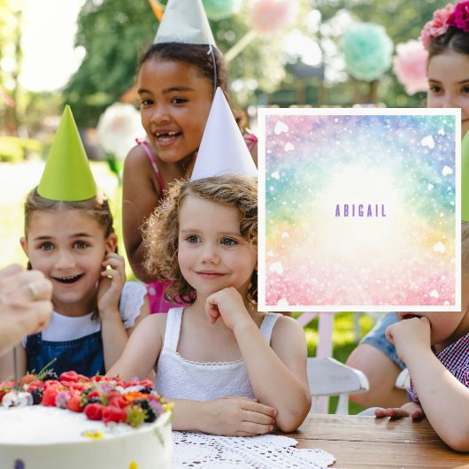 女パーソナライズされたカラフル生の誕生会 スタンダードカクテルナプキン