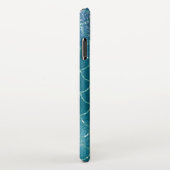 女パーソナライズされたガーリーの子とはかりで測いう人魚 iPhoneケース (右側)