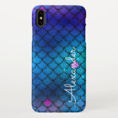 女パーソナライズされたガーリーの子とはかりで測いう人魚 iPhoneケース (裏面)