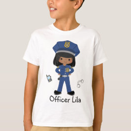女パーソナライズされた児警察官法執行T- Tシャツ