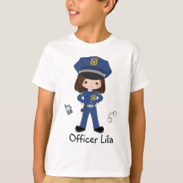女パーソナライズされた児警察官法執行T- Tシャツ