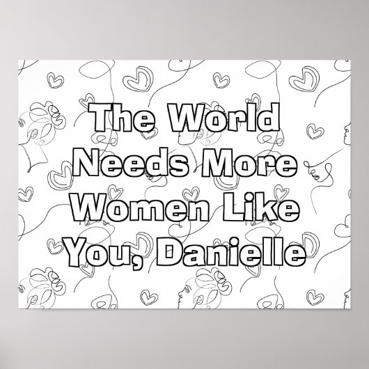 女パーソナライズされた国際的の日の色 ポスター (正面)