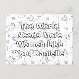 女パーソナライズされた国際的の日の色 ポストカード