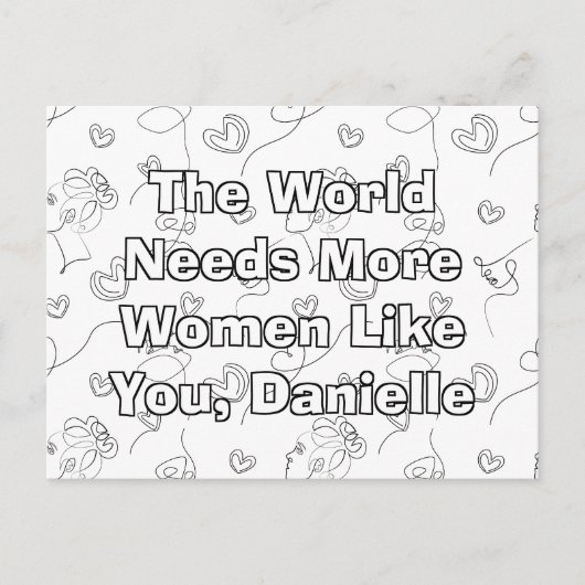 女パーソナライズされた国際的の日の色 ポストカード (正面)