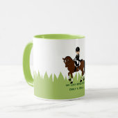 女パーソナライズされた子のための馬乗り馬のマグ マグカップ (正面左)