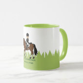 女パーソナライズされた子のための馬乗り馬のマグ マグカップ (正面右)