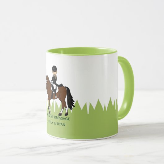 女パーソナライズされた子のための馬乗り馬のマグ マグカップ (正面右)