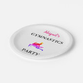 女パーソナライズされた子体操バースデーパーティー ペーパープレート (アングル)