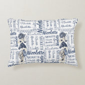 女パーソナライズされた子名の枕 アクセントクッション (正面)