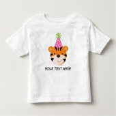 女パーソナライズされた子用のタイガー誕生日Tシャツ トドラーTシャツ (正面)