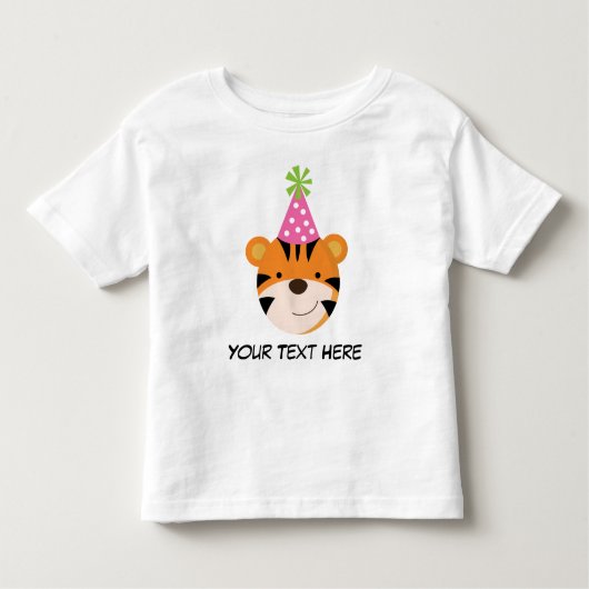 女パーソナライズされた子用のタイガー誕生日Tシャツ トドラーTシャツ (正面)