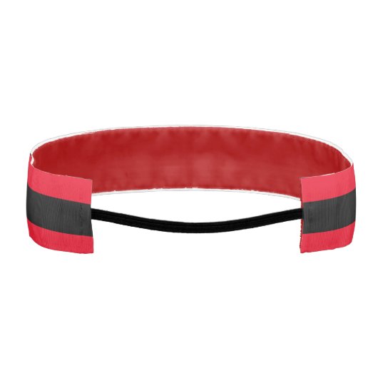 女パーソナライズされた子用の黒スリップまたは滑ること赤非ヘッドバンド アスレチックヘッドバンド (裏面)