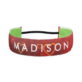 女パーソナライズされた子用スリップまたは滑ること黒ノンヘッドバンド アスレチックヘッドバンド (正面)