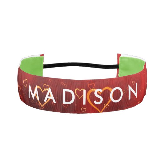 女パーソナライズされた子用スリップまたは滑ること黒ノンヘッドバンド アスレチックヘッドバンド (正面)