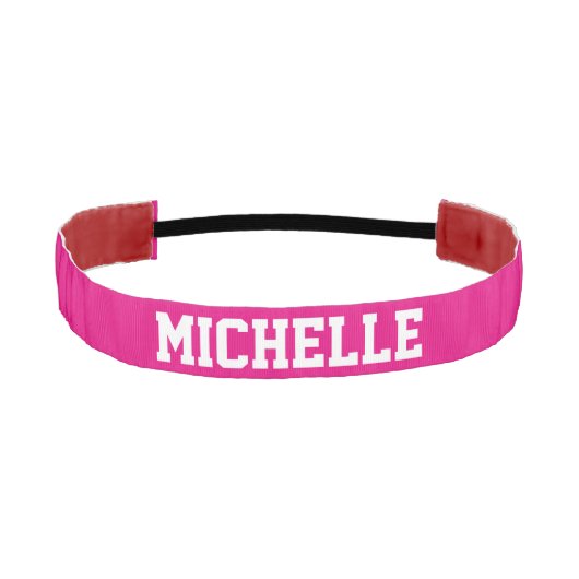 女パーソナライズされた子用ネオンピスリップまたは滑ることンク非ヘッドバンド アスレチックヘッドバンド (正面)